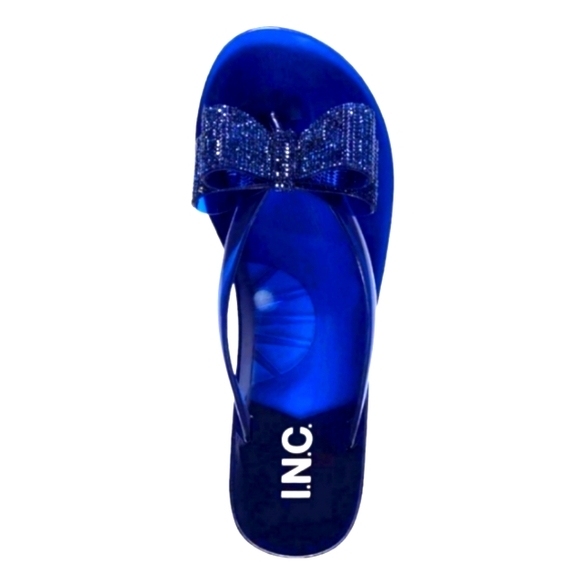 INC Women's Madena Jelly Thong Flip Flops Color- Navy Crystal SIZE -7M - Picture 2 of 4
